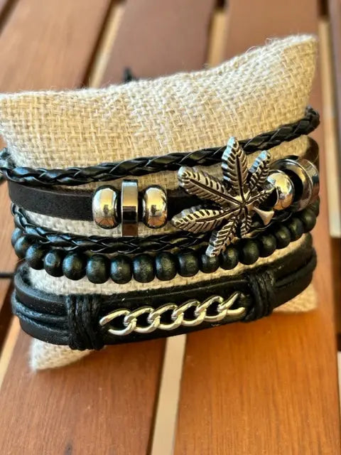 BRACELET GRANDE FEUILLE DE CANNABIS SHEPPERWEAR