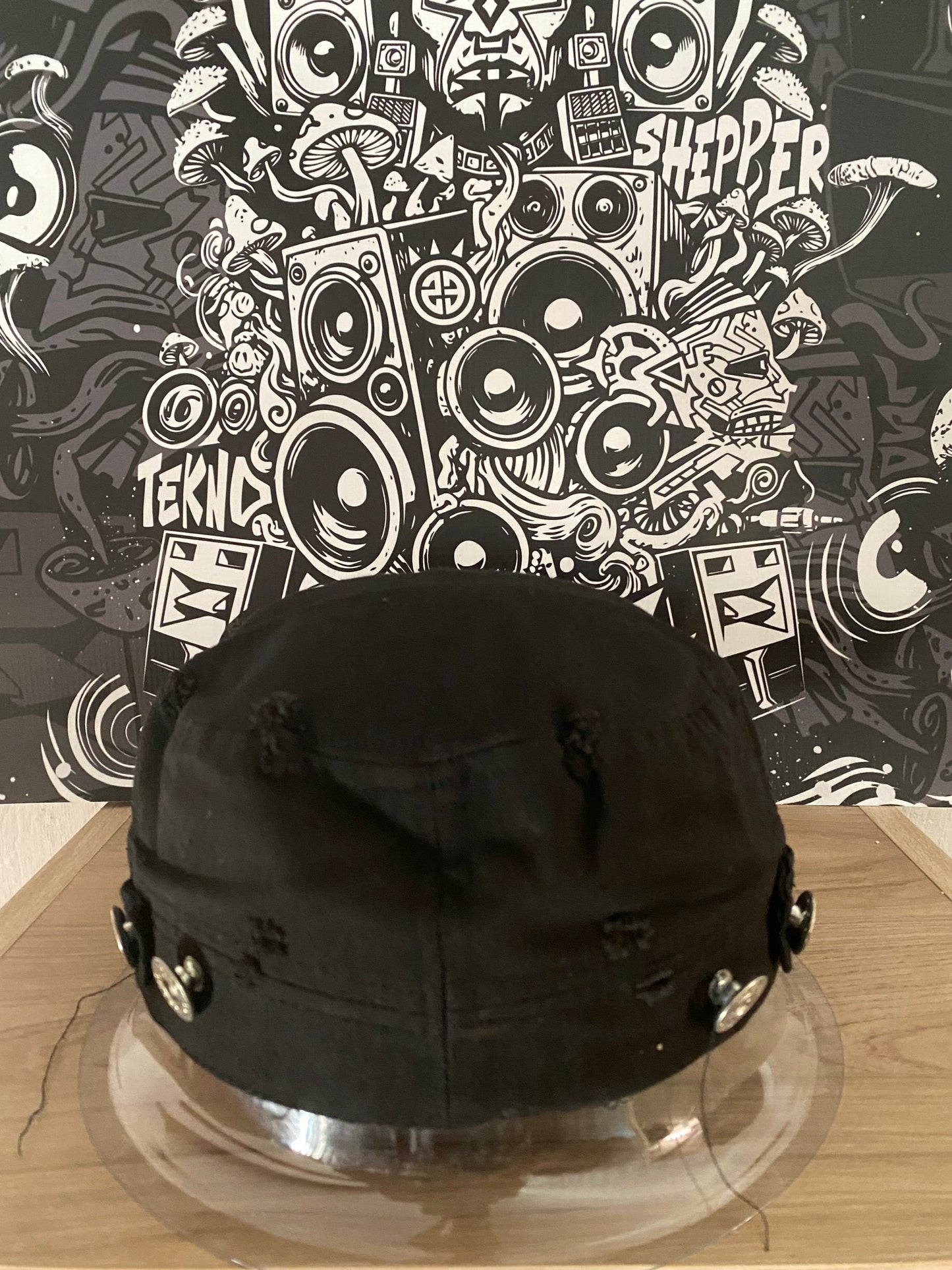 CASQUETTE CUBAINE SKULL TECH BLACK