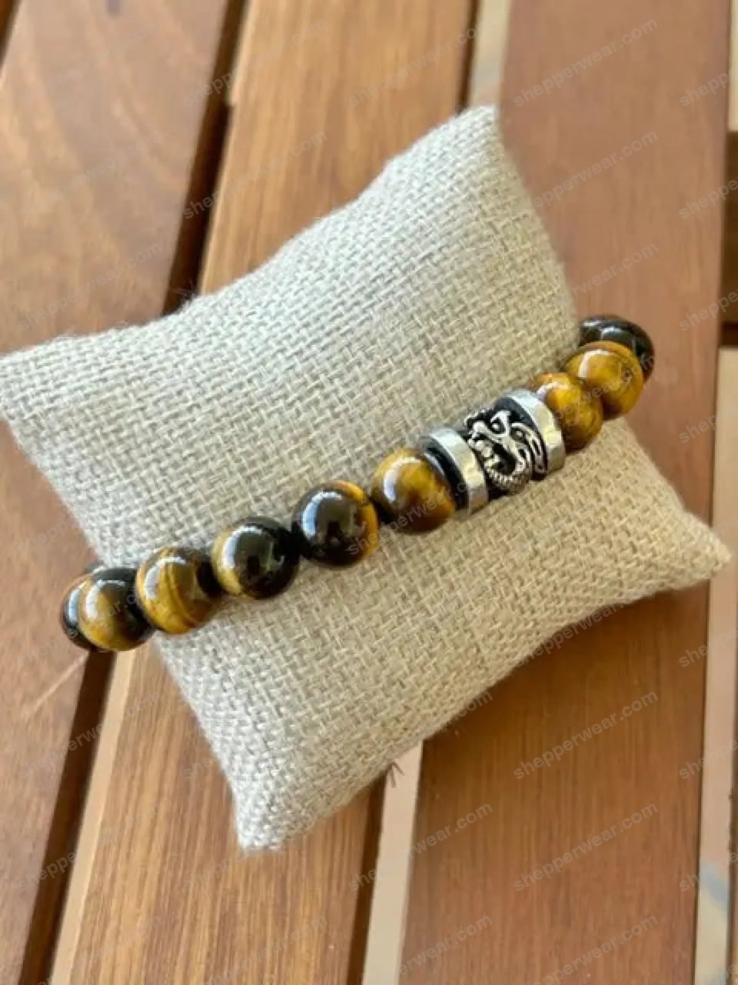 BRACELET PERLE OEIL DE TIGRE ET DRAGON SHEPPERWEAR