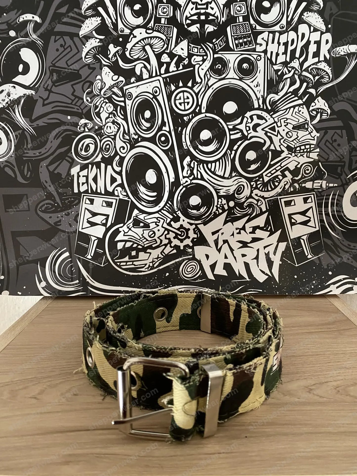 CEINTURE TISSU CAMOUFLAGE KAKI CLAIR - CEINTURES