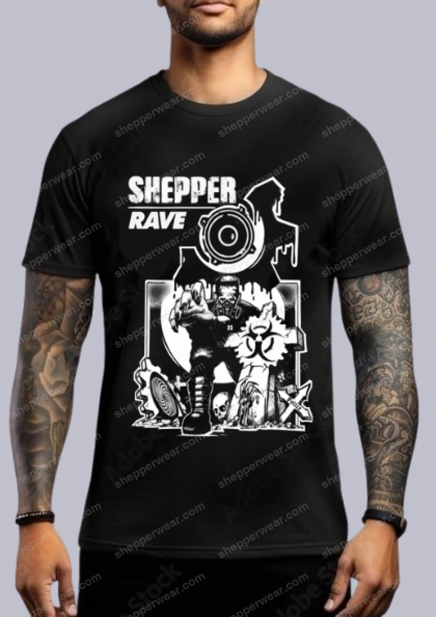 TEE-SHIRT RAVE MODELE FRANKY IMPRESSION DEVANT - TEE-SHIRT IMPRESSION DEVANT