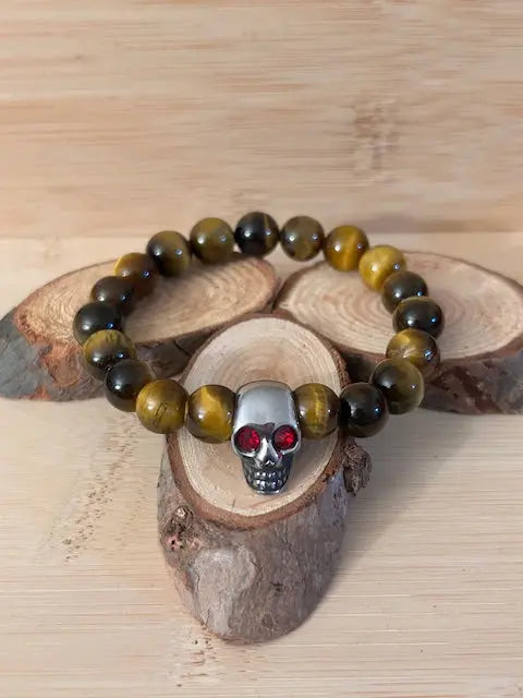 BRACELET OEIL DE TIGRE SKULL SHEPPERWEAR