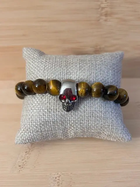 BRACELET OEIL DE TIGRE SKULL SHEPPERWEAR