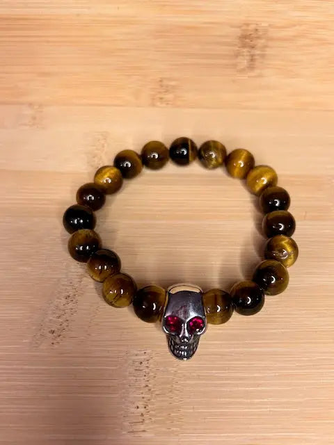 BRACELET OEIL DE TIGRE SKULL SHEPPERWEAR