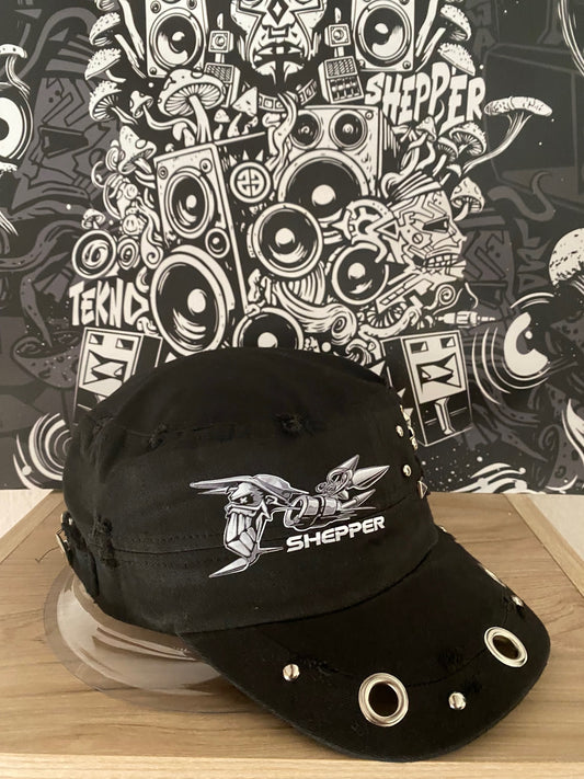 CASQUETTE CUBAINE SKULL TECH BLACK
