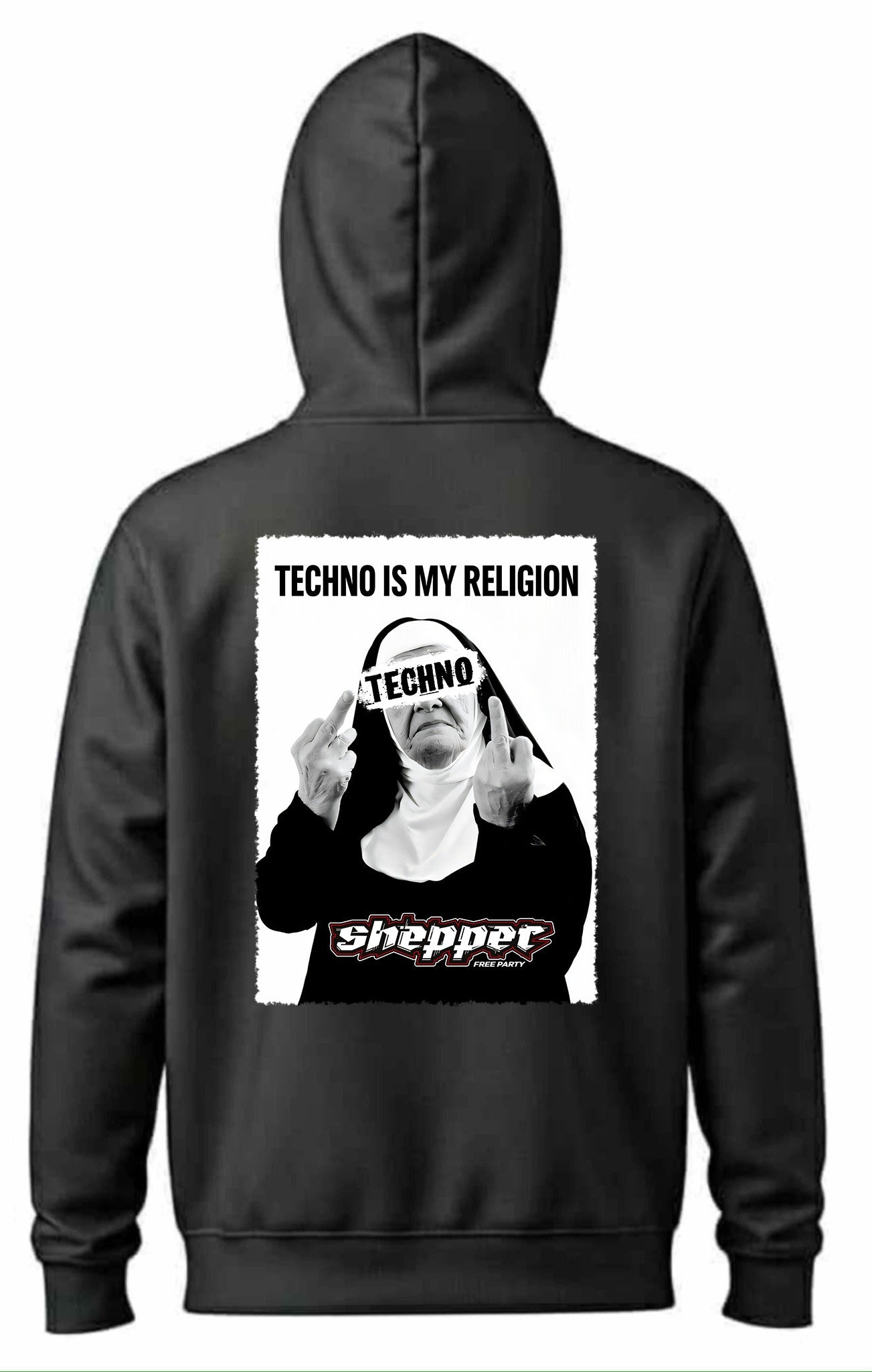 ZIP SWEATSHIRT TECHNO IS MY RELIGION MODEL