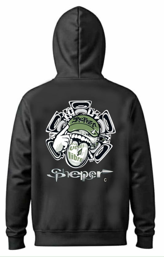 FELPA CON ZIP E LINGUA TOXI