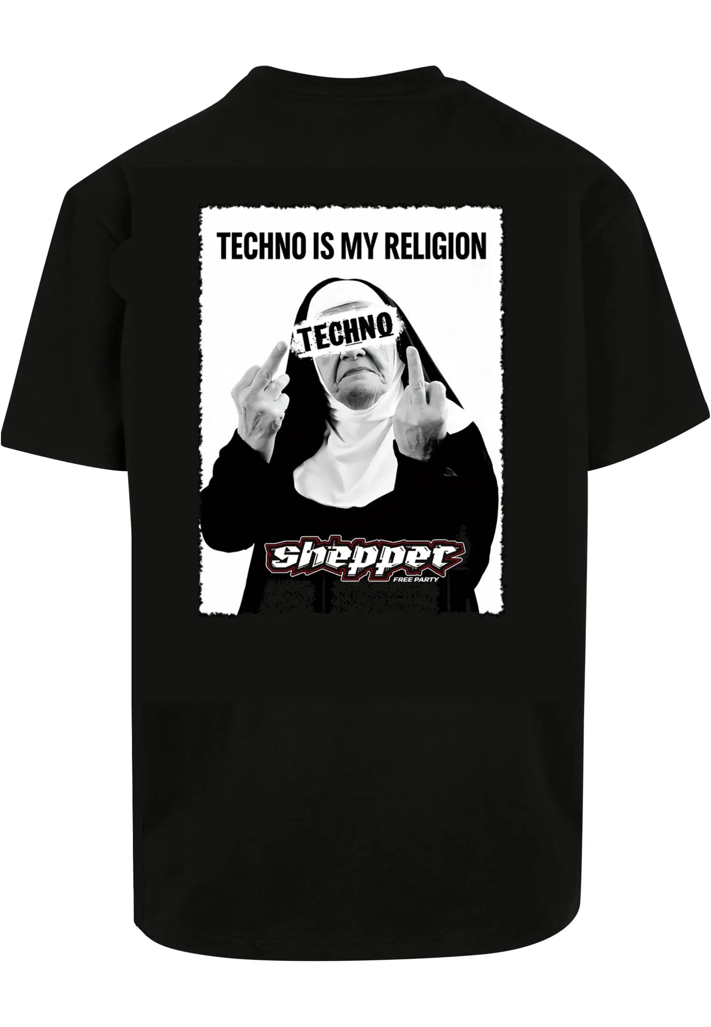 TEE-SHIRT RAVE MODELE TECHNO IS MY RELIGION SHEPPERWEAR