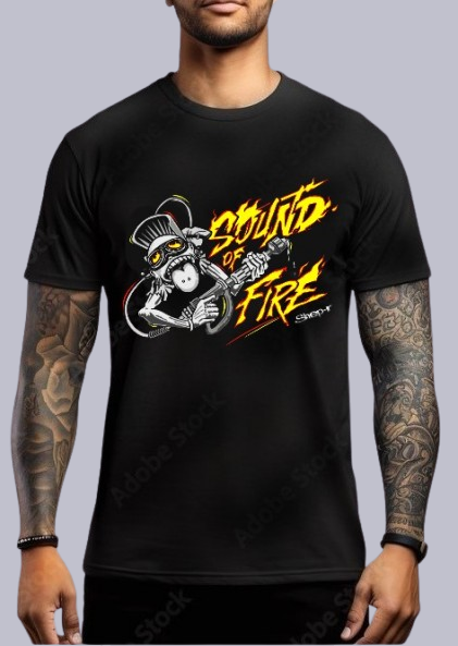 TEE-SHIRT RAVE modèle SOUND OF FIRE (impression devant)
