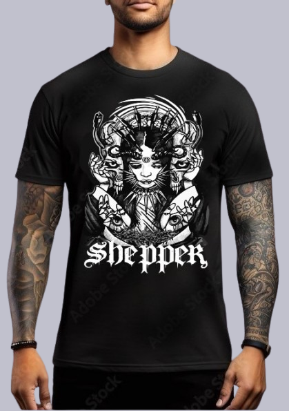 TEE-SHIRT RAVE modèle GOTHIC WITCH (impression Devant)