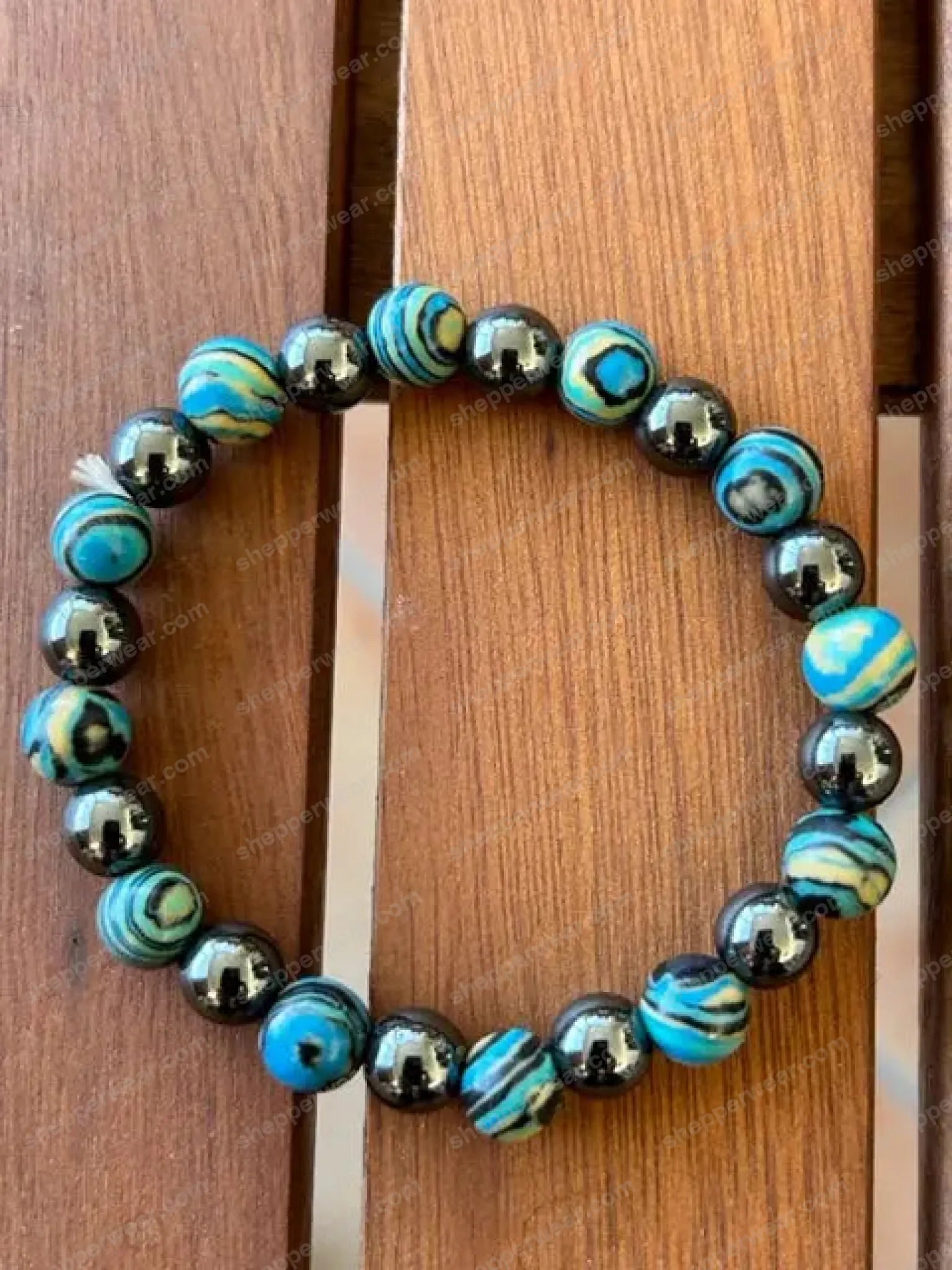 BRACELET EN PIERRE AZURITE MALACHITE ET HEMATITE SHEPPERWEAR
