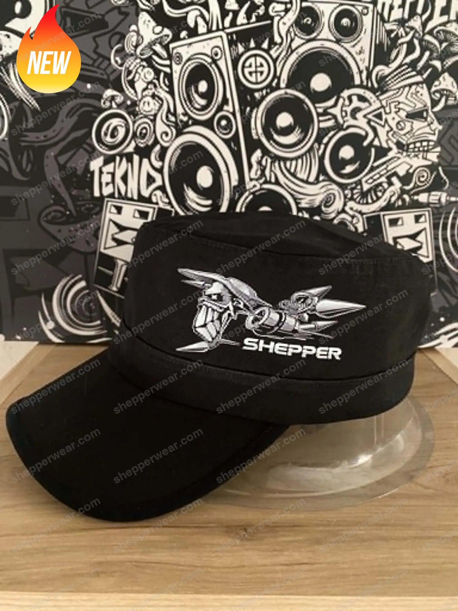 Casquette cubaine Shepper Skull Tech Black - CASQUETTES