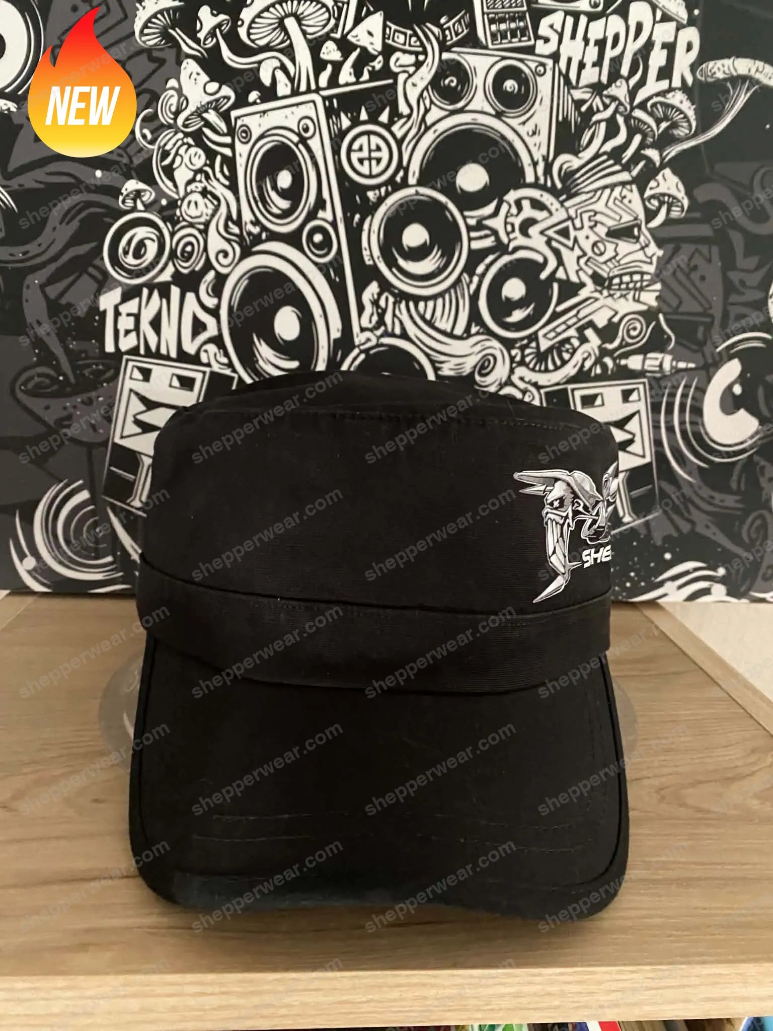 Casquette cubaine Shepper Skull Tech Black - CASQUETTES