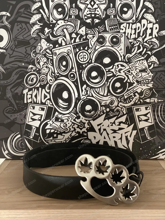CEINTURE AVEC BOUCLE FEUILLE DE CANNABIS - CEINTURES
