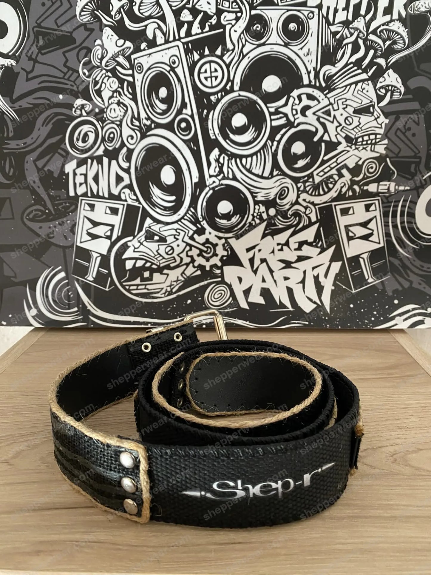 CEINTURE TISSU EFFET CORDE NOIRE - CEINTURES
