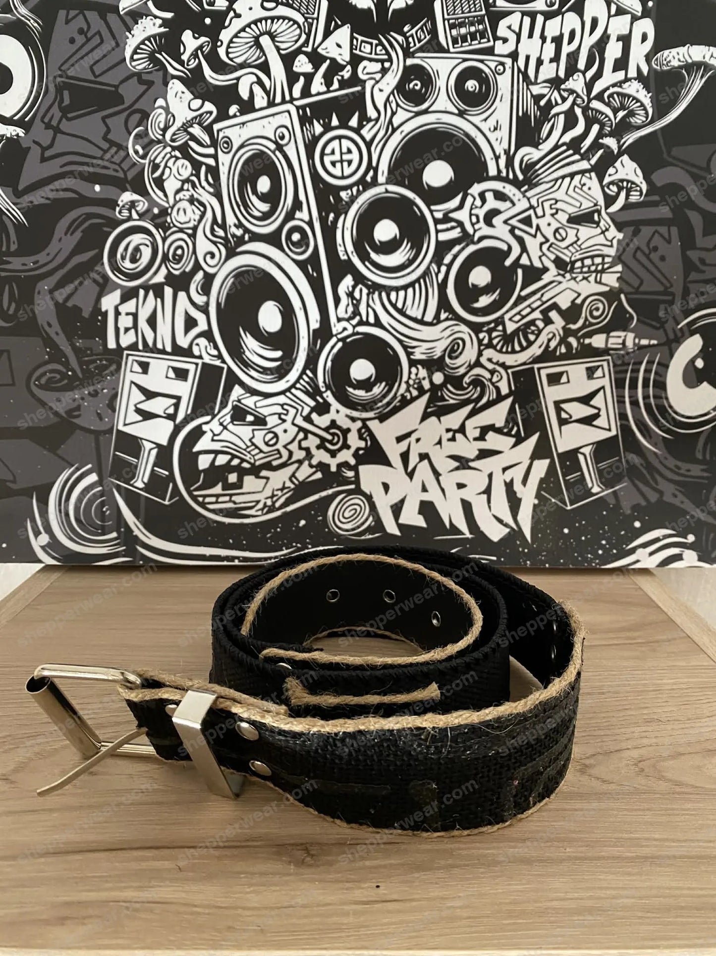 CEINTURE TISSU EFFET CORDE NOIRE - CEINTURES