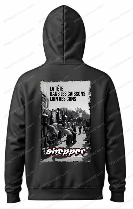 SWEAT MODELE LA TETE DANS LES CAISSONS - SWEAT A CAPUCHE