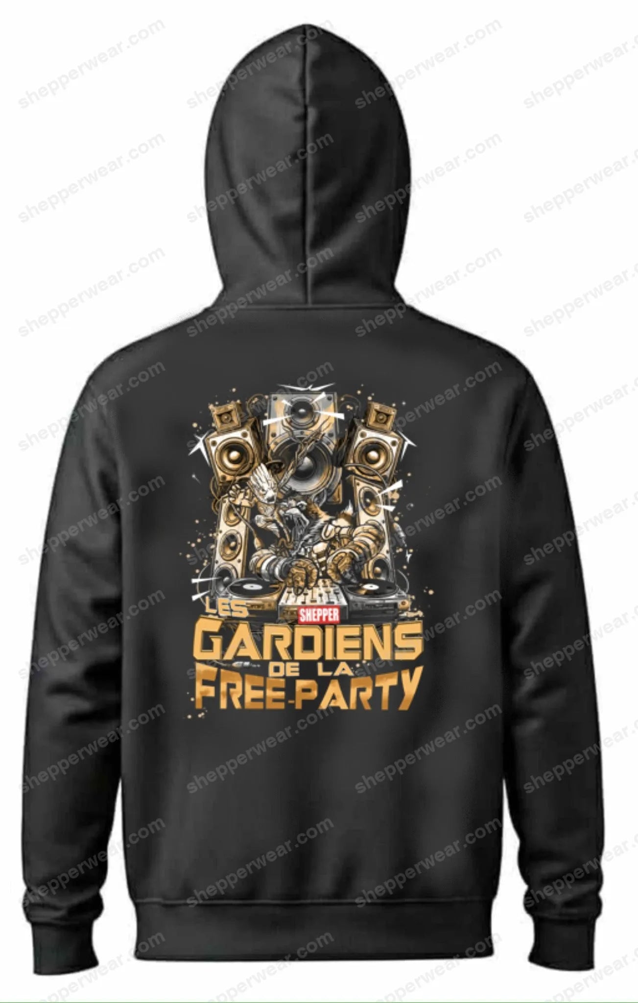 SWEAT MODELE LES GARDIENS DE LA FREE PARTY - SWEAT A CAPUCHE