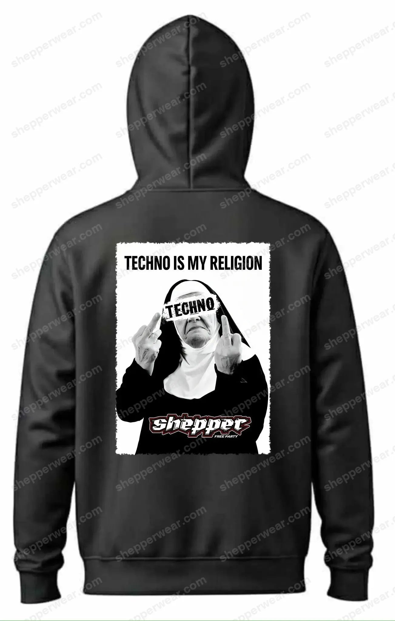SWEAT RAVE MODELE TECHNO IS MY RELIGION SHEPPERWEAR