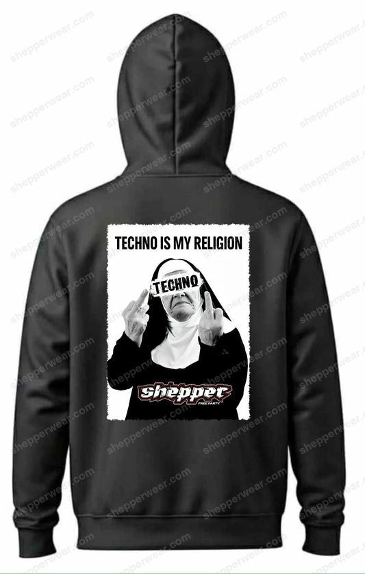 SWEAT ZIP MODELE TECHNO IS MY RELIGION - SWEAT ZIP