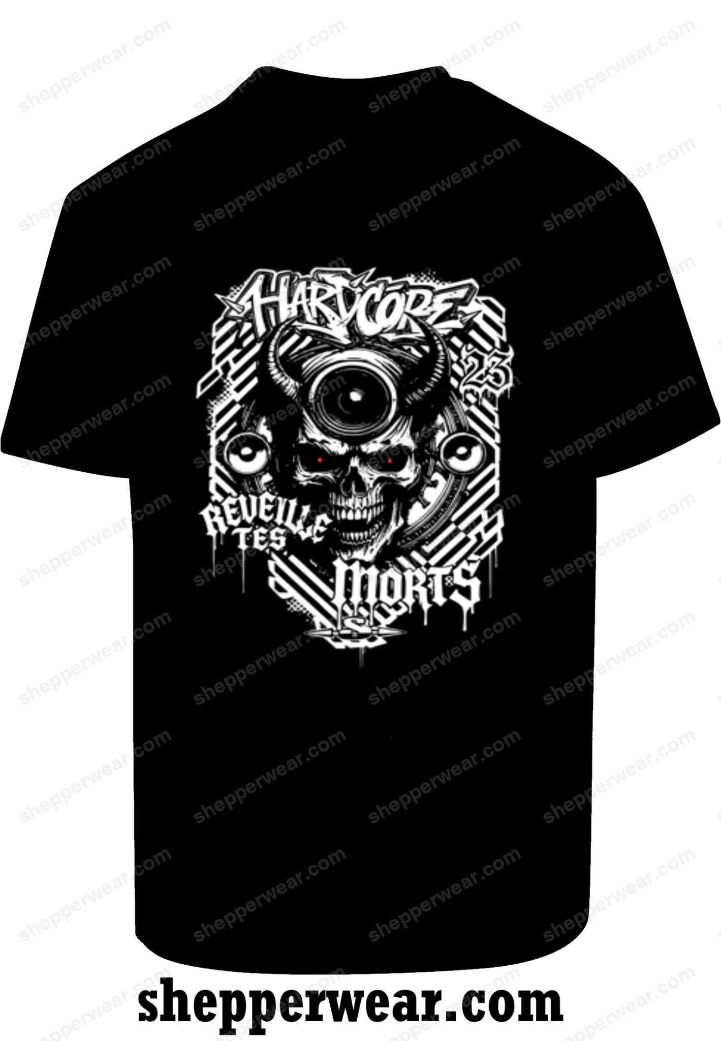 T-SHIRT HARDCORE DRAKSKULL - TEE-SHIRT IMPRESSION DOS