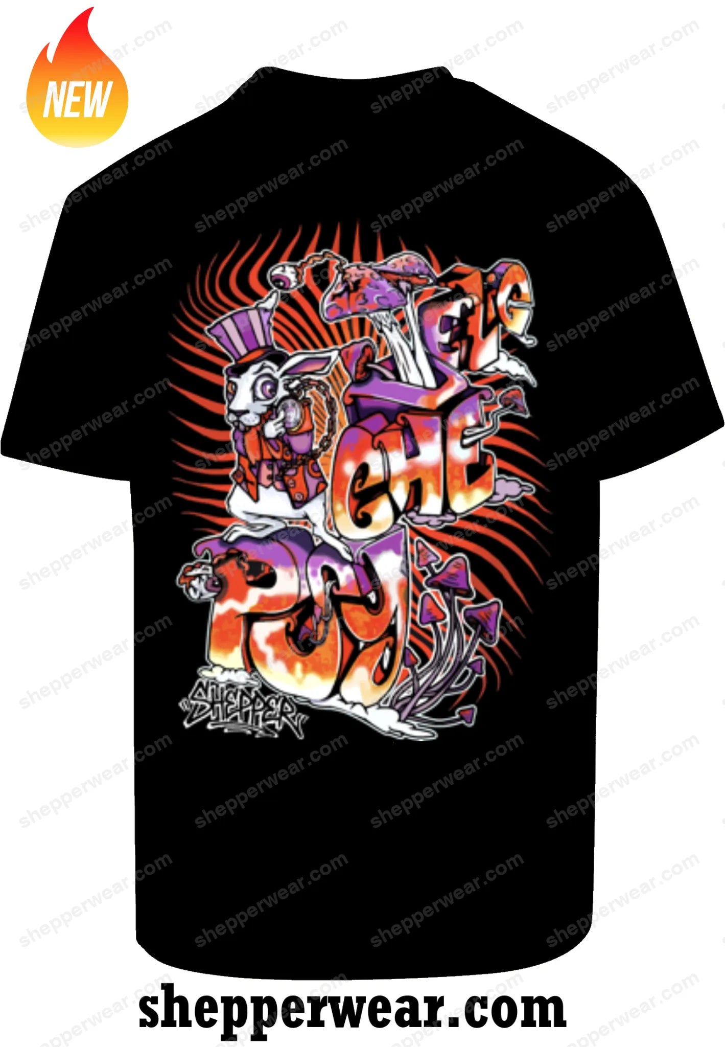 T-SHIRT SHEPPER PSYCHE - TEE-SHIRT IMPRESSION DOS