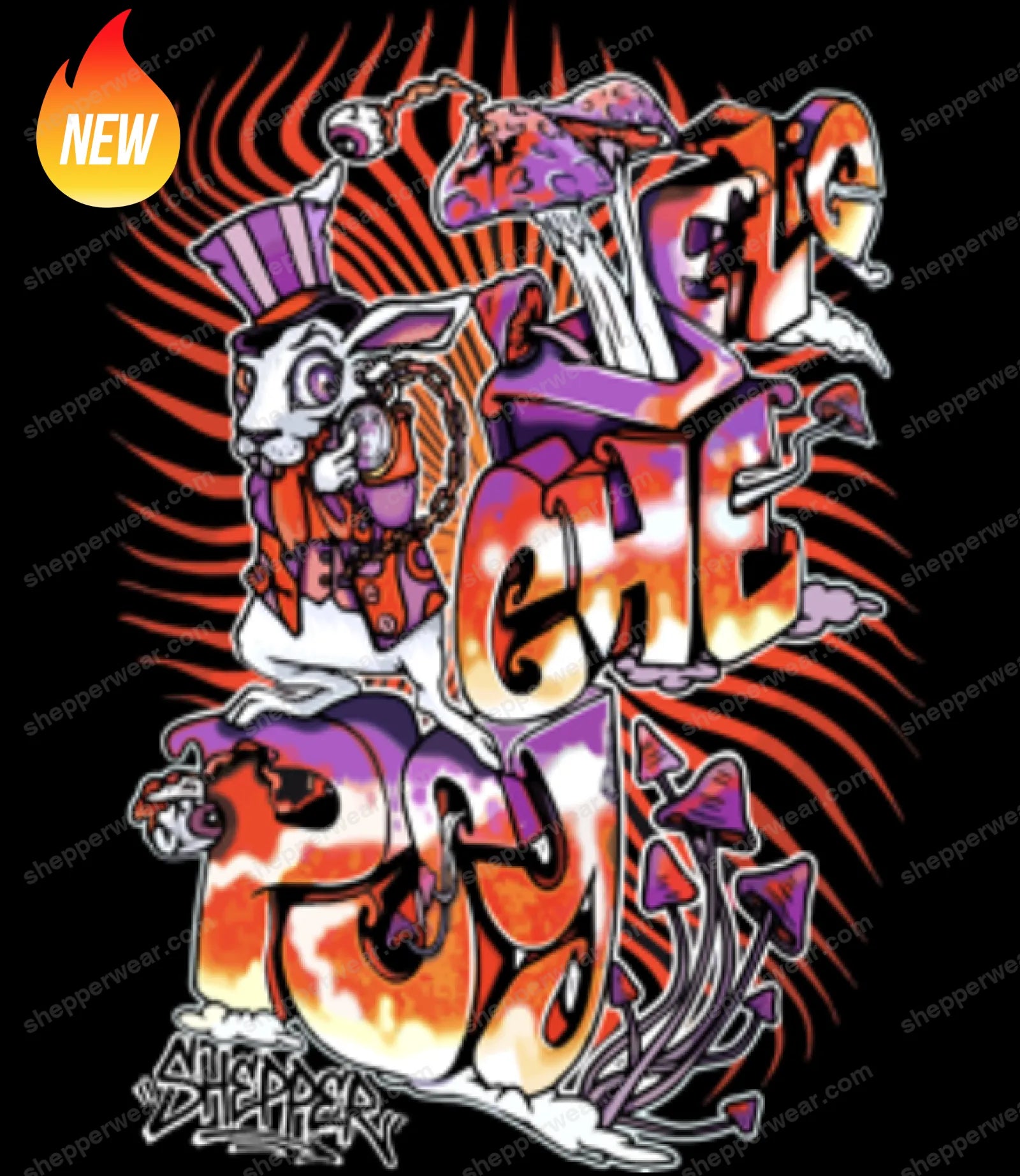 T-SHIRT SHEPPER PSYCHE - TEE-SHIRT IMPRESSION DOS