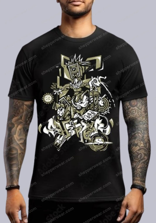 TEE-SHIRT RAVE modèle DOG (impression Devant) - TEE-SHIRT IMPRESSION DEVANT