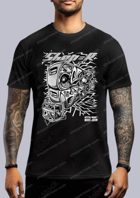 TEE-SHIRT RAVE modèle ELECTRO GROUP (impression devant) - TEE-SHIRT IMPRESSION DEVANT