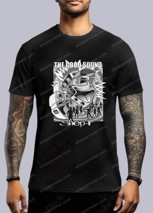 TEE SHIRT RAVE MODELE GOOD SOUND IMPRESSION DEVANT - TEE-SHIRT IMPRESSION DEVANT