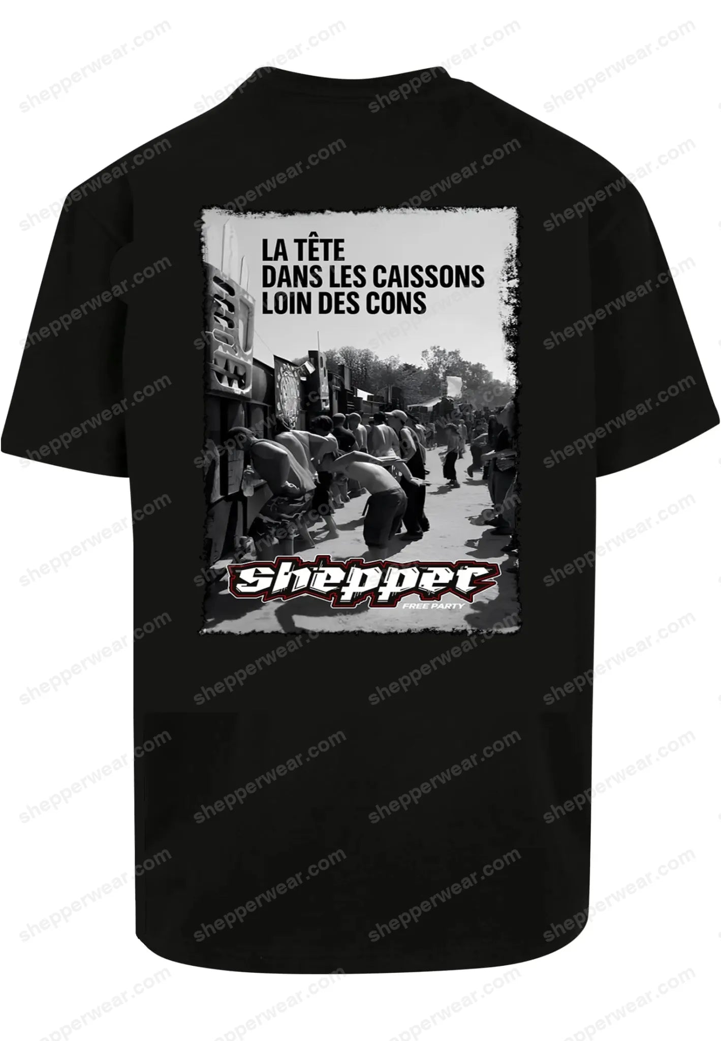 TEE-SHIRT RAVE MODELE LA TETE DANS LES CAISSONS SHEPPERWEAR