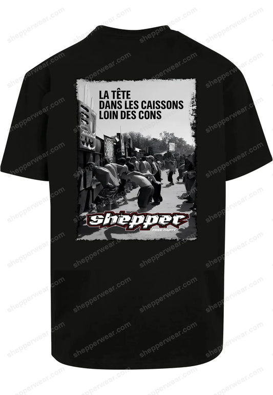 TEE-SHIRT RAVE MODELE LA TETE DANS LES CAISSONS SHEPPERWEAR