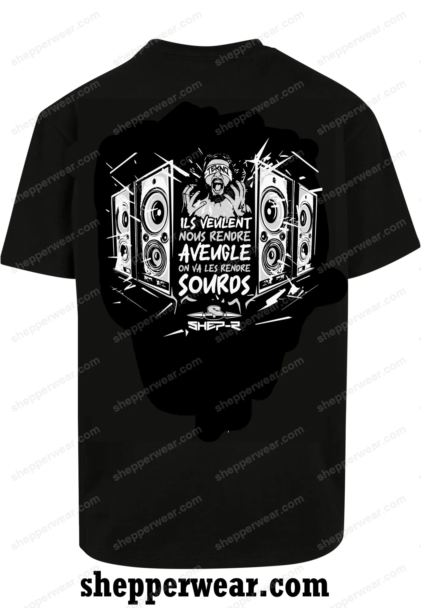 TEE-SHIRT RAVE MODELE MAKE DEAF - TEE-SHIRT IMPRESSION DOS