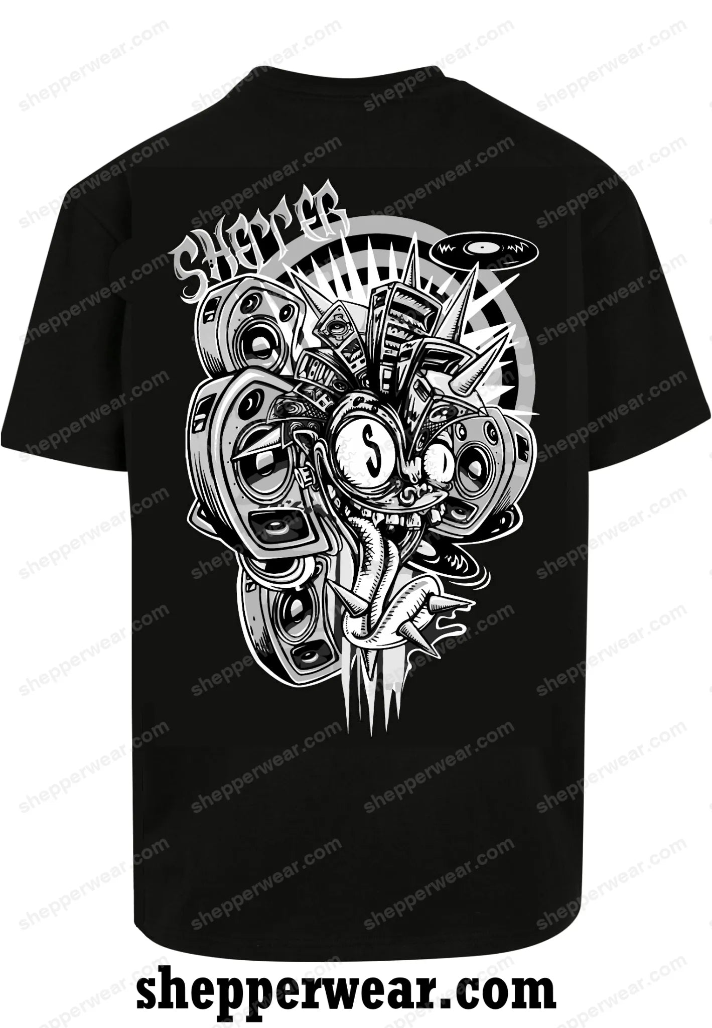 TEE-SHIRT RAVE MODELE SHEP A L’OEIL - TEE-SHIRT IMPRESSION DOS