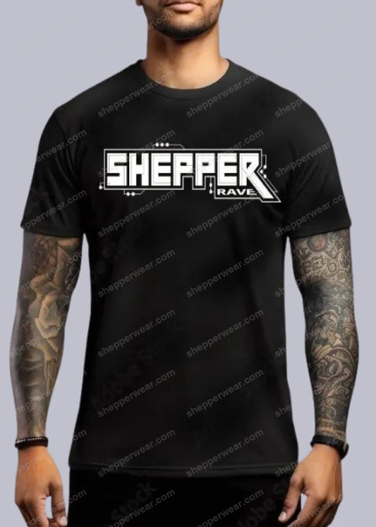 TEE-SHIRT RAVE MODELE SHEPPER RAVE - TEE-SHIRT IMPRESSION DEVANT
