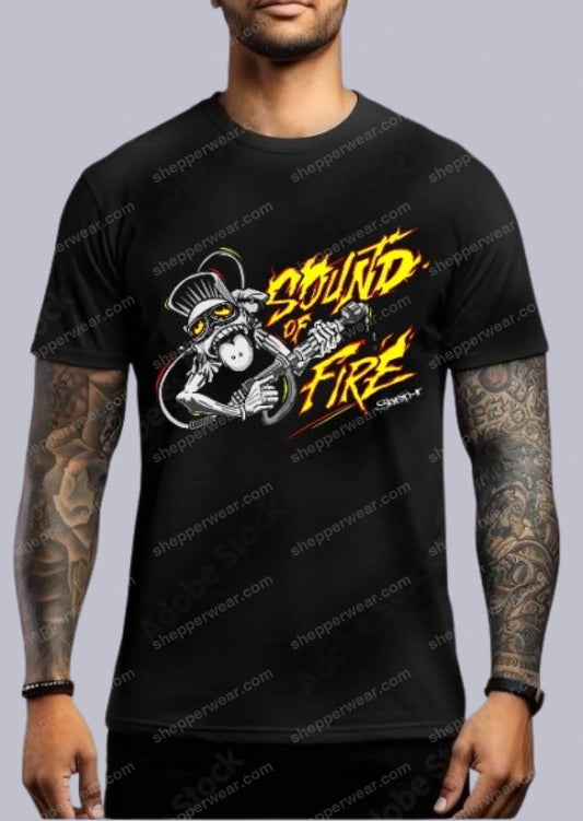 TEE-SHIRT RAVE modèle SOUND OF FIRE (impression devant) - TEE-SHIRT IMPRESSION DEVANT