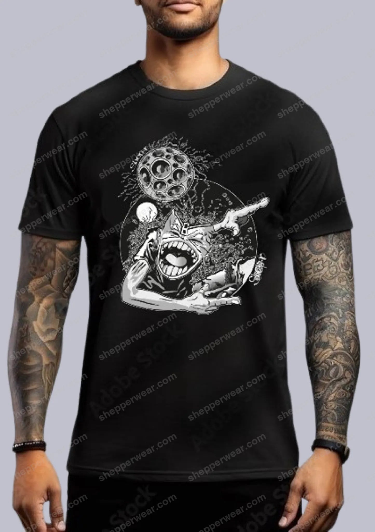 TEE-SHIRT RAVE modèle TOXI GLOBE (impression devant) - TEE-SHIRT IMPRESSION DEVANT