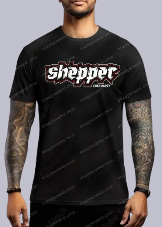 TEE-SHIRT RAVE SHEPPER FREE PARTY IMPRESSION DEVANT - TEE-SHIRT IMPRESSION DEVANT