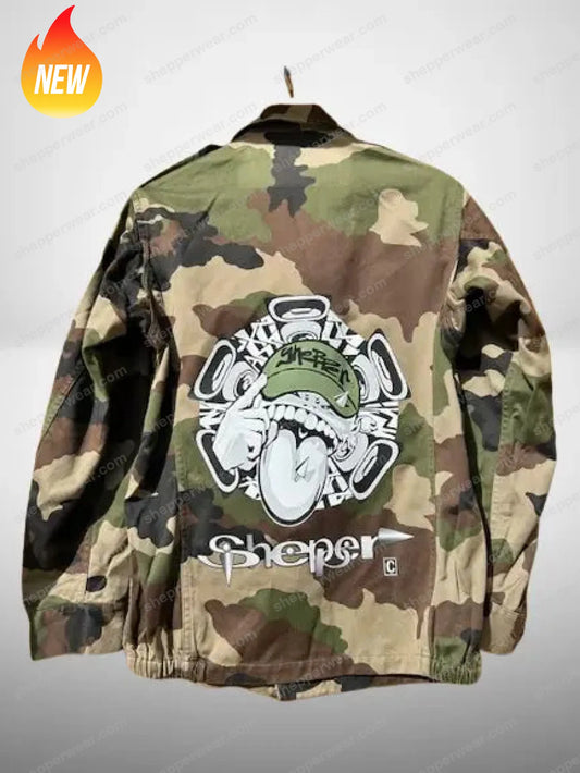 VESTE MILITAIRE VINTAGE TOXI TONGUE SHEPPERWEAR